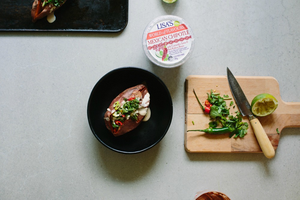 Chipotle, Bean + Lime Stuffed Sweet Potatoes with Herb Salsa | My Darling Lemon Thyme