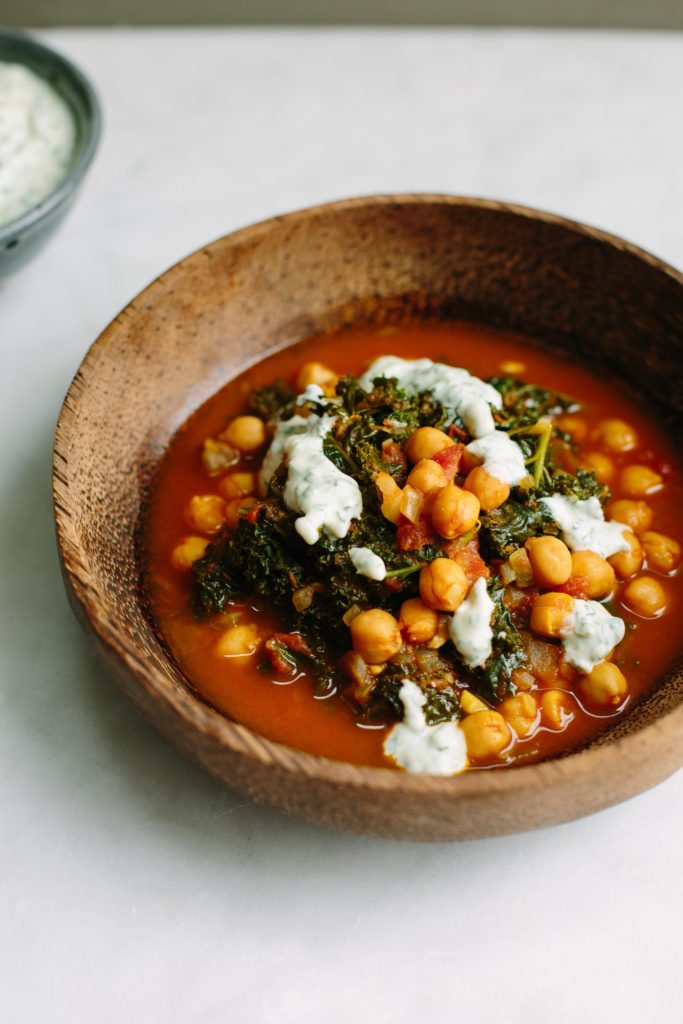 Chickpea, tomato + kale stew with herbed yoghurt – My Darling Lemon Thyme